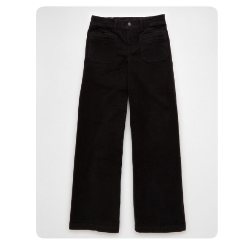 American Eagle 🦅 Outfitters Stretch Corduroy Low Rise Baggy Wide Leg Pants - Picture 1 of 5